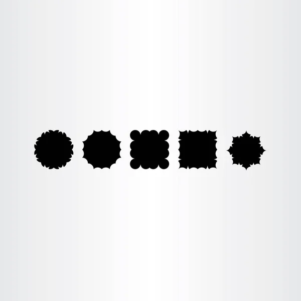 Черные рамки помеченные элементы векторного дизайна — стоковый вектор