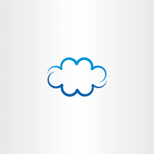 Azul nube vector icono símbolo diseño elemento signo — Vector de stock