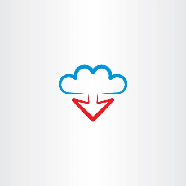 Nube y flecha descargar icono de vector — Vector de stock