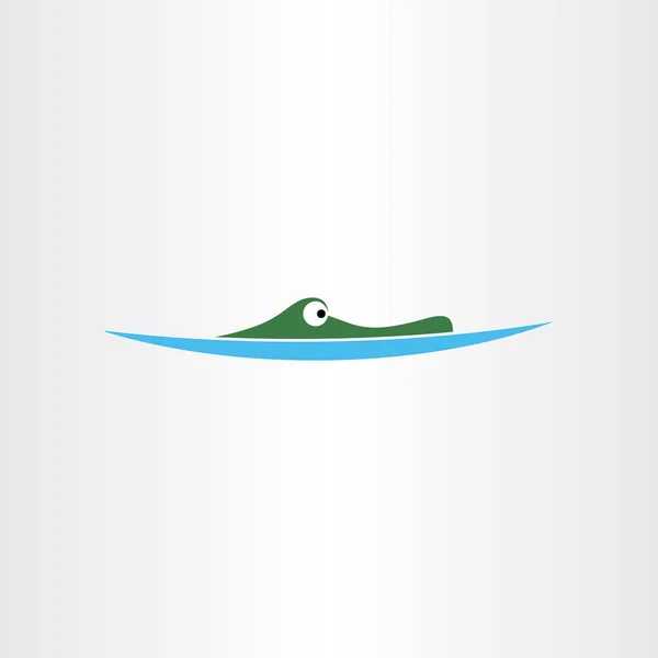 Krokodil-víz ikon-vektoros logo — Stock Vector