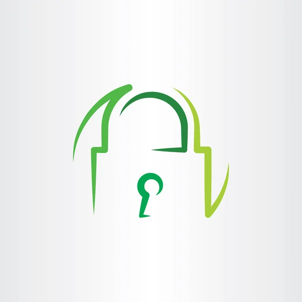 Πράσινη κλειδαριά διάνυσμα λογότυπο εικονίδιο συμβόλου — Διανυσματικό Αρχείο