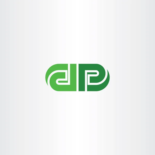 Grüne Buchstaben d und p Vektorlogo-Symbol — Stockvektor