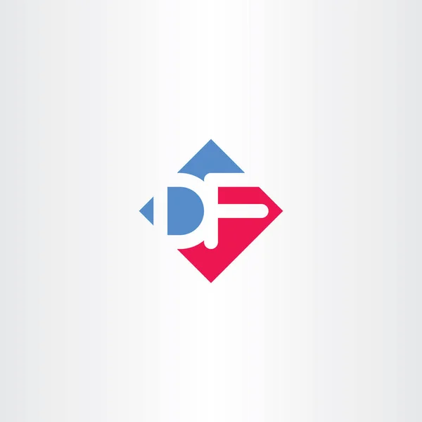 Letra d e f df logotipo ícone vetor —  Vetores de Stock