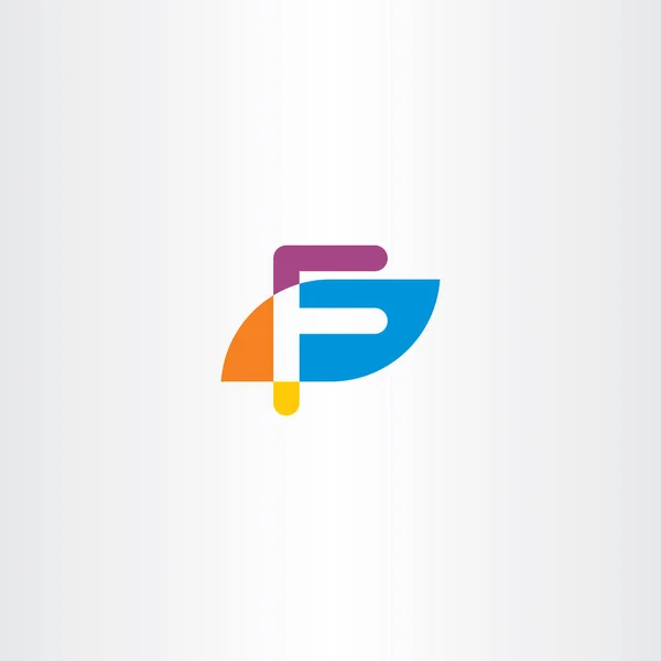 Brief f pictogram logo logo vector kleurrijke symbool — Stockvector