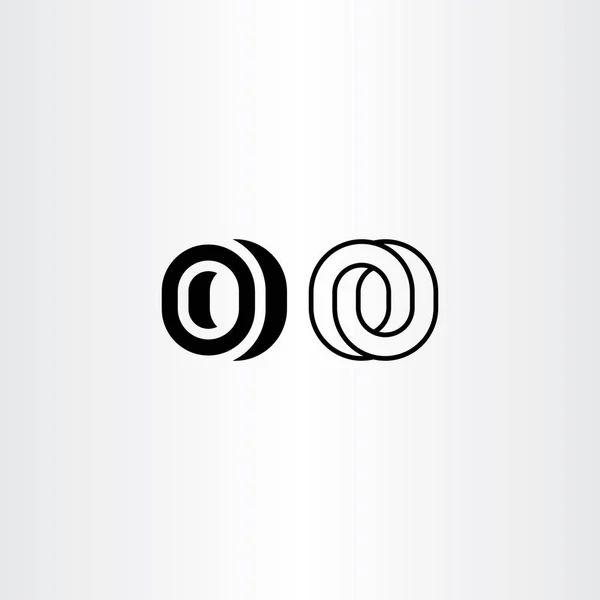 Lettre o icône noire éléments du logo — Image vectorielle