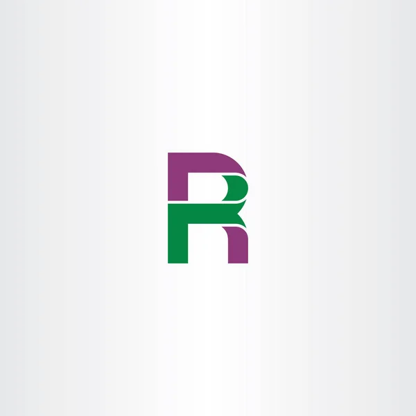 Letra r logotipo vetor ícone roxo verde —  Vetores de Stock