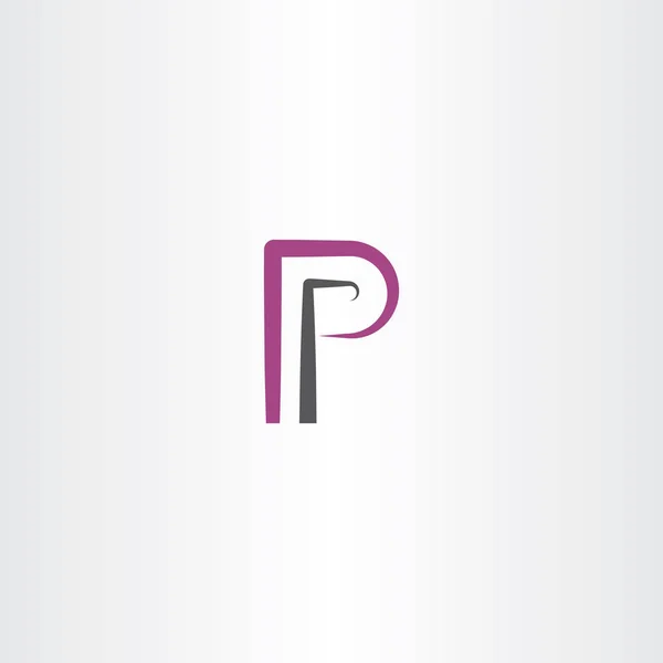 Letter p teken pictogram ontwerp — Stockvector