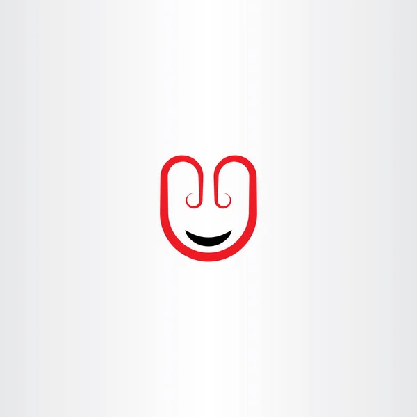 Mektup u yüz simgesi logo vektör — Stok Vektör