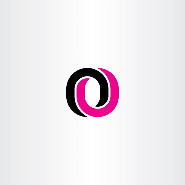 O logotipo da letra magenta símbolo ícone preto — Vetor de Stock