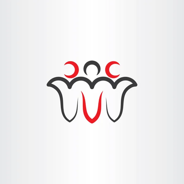 Menschen logo symbol design element vektor teamarbeit — Stockvektor