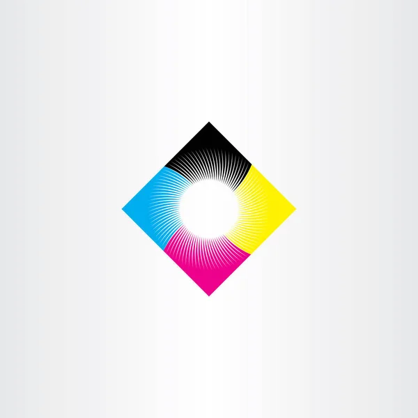 Stampa logo icona simbolo cmyk — Vettoriale Stock