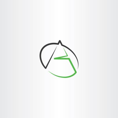 siyah yeşil bir mektubu satırı simgesi logo