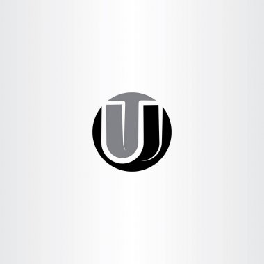 siyah simge harf u logo vektör sign