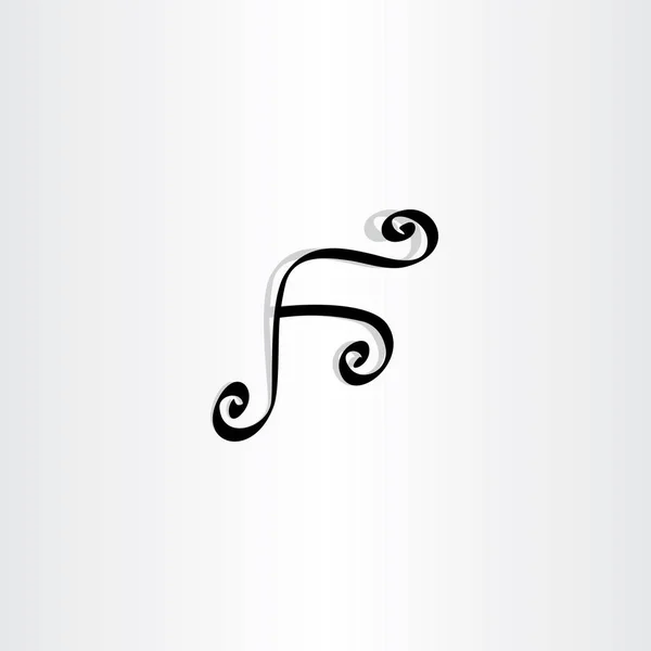 Siyah f harfi sembolü tasarım logo — Stok Vektör
