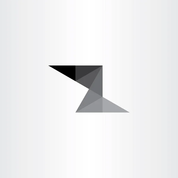 ブラック z 文字三角形の幾何学的なアイコン — ストックベクタ