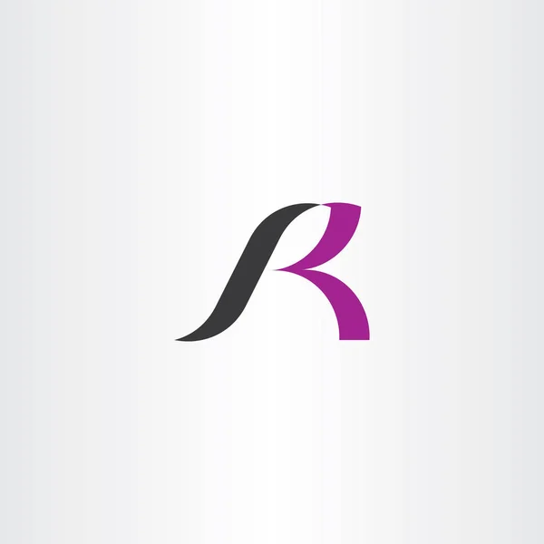 黒紫ロゴ r 文字ベクトル アイコン — ストックベクタ