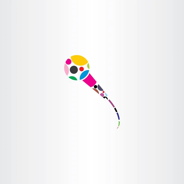 カラフルなマイクのロゴのアイコン ベクトル — ストックベクタ