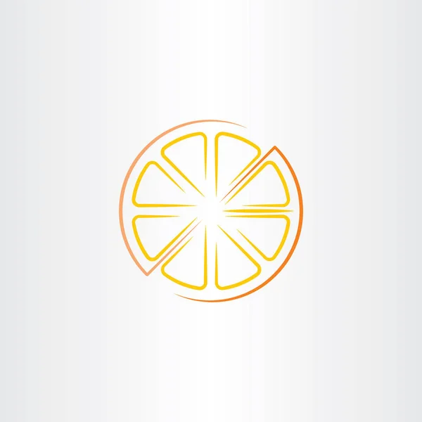 Vecteur d'icône demi-orange découpé — Image vectorielle