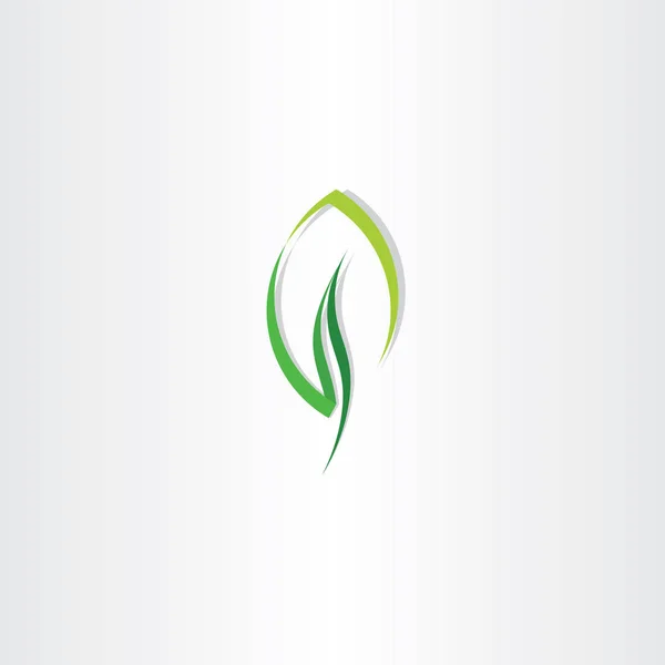 Eco φύλλων πράσινο σχέδιο εικονίδιο με το λογότυπο — Διανυσματικό Αρχείο
