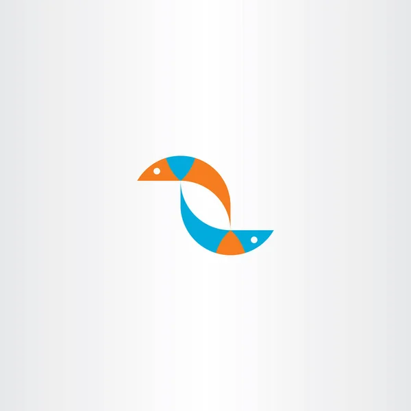 Fisch blau orange Logo Vektor-Zeichen — Stockvektor