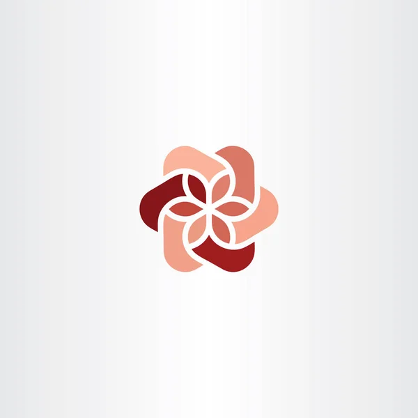 Logo floreale icona rosso astratto business symbol — Vettoriale Stock