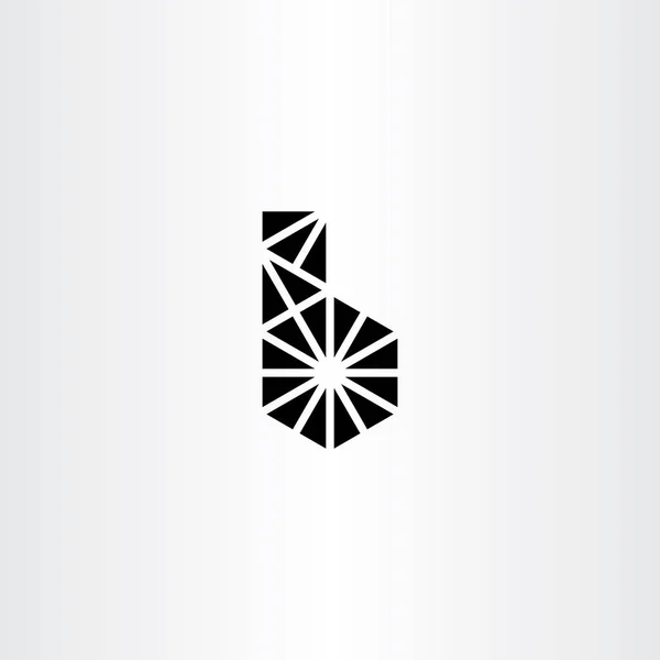 Letra b triángulos símbolo icono negro — Vector de stock