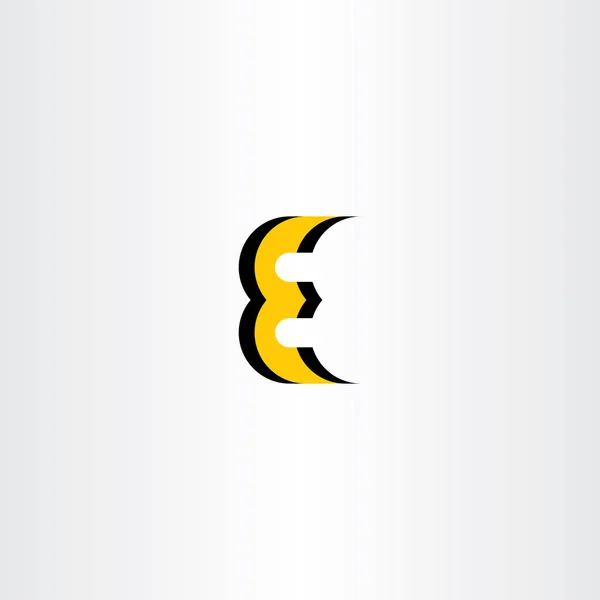 Lettre e logo icône jaune noir — Image vectorielle