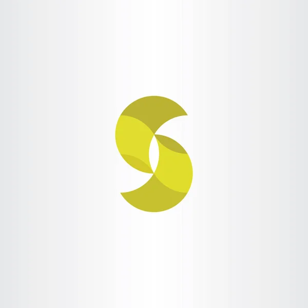 Brief s pictogram logo geel teken — Stockvector