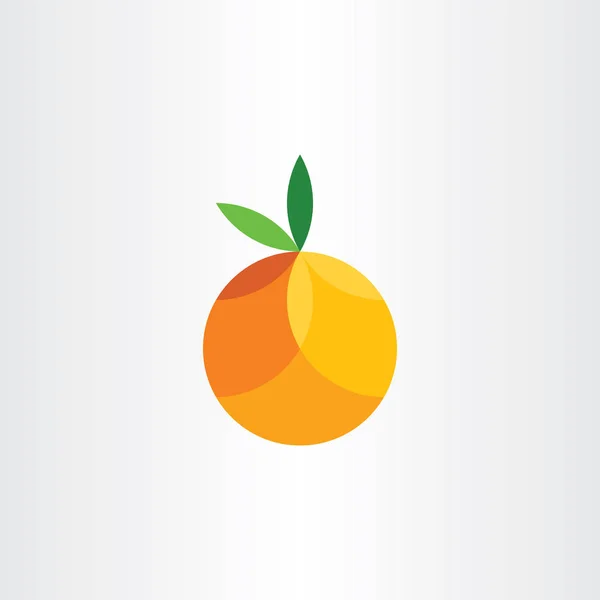 オレンジの柑橘系の果物の幾何学的なアイコン ベクトル — ストックベクタ