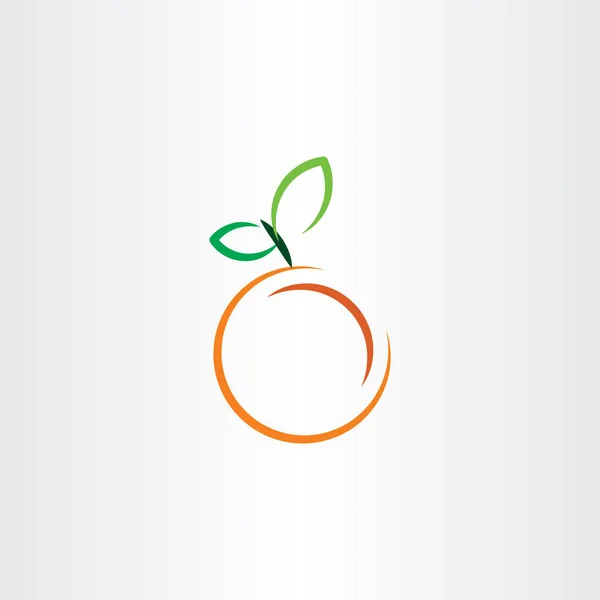 Pomarańczowa ikona owoce wektor znak — Wektor stockowy