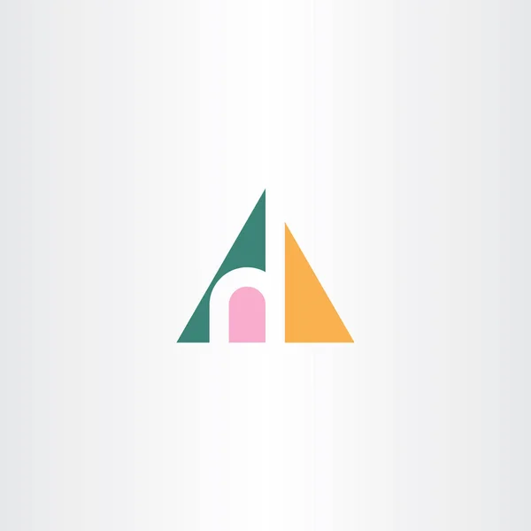 Piccola lettera h nel vettore icona logo triangolo — Vettoriale Stock