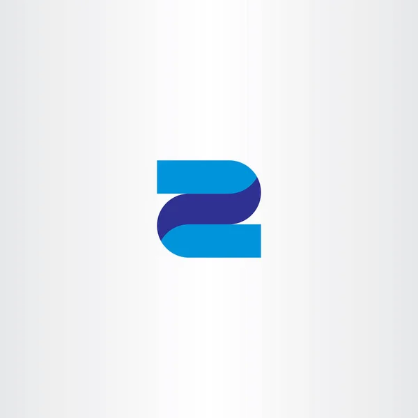 Z 2 litery lub numer ikona logo niebieski wektor — Wektor stockowy