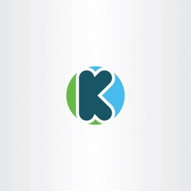 Daire k logo simge simge öğe mektup