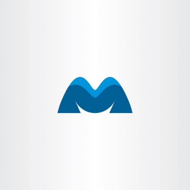 mektup m mavi sembol logo vektör