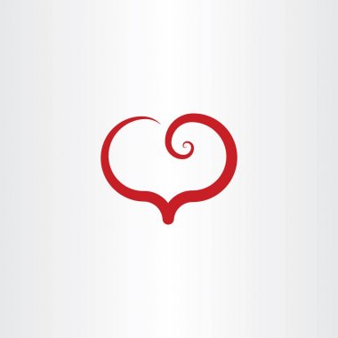 Kırmızı sarmal kalp logo simge vektör öğe işareti