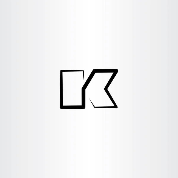 Černá ikona linie písmeno k logo vektor — Stockový vektor