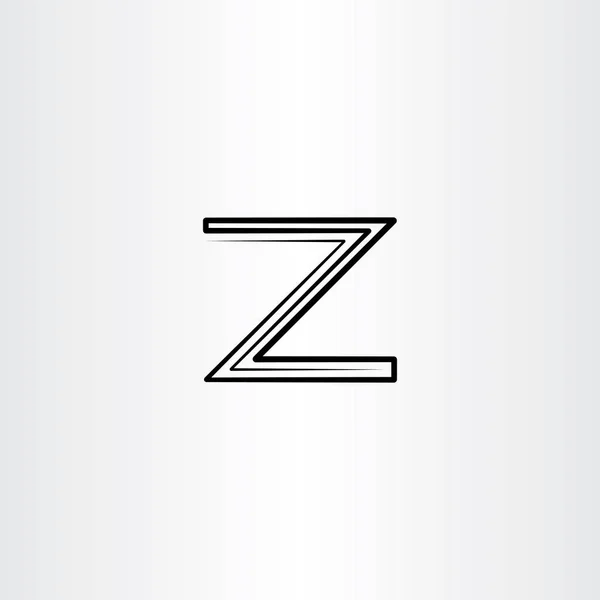 Negro z logo letra línea vector icono logo — Vector de stock