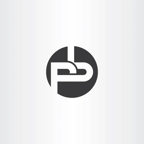 Czarne litery p i b pb logo wektor — Wektor stockowy