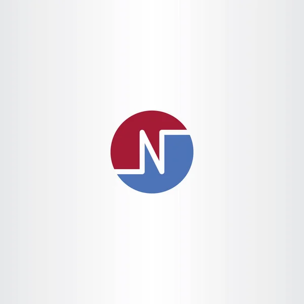 Blauw rood n brief cirkel logo symbool — Stockvector
