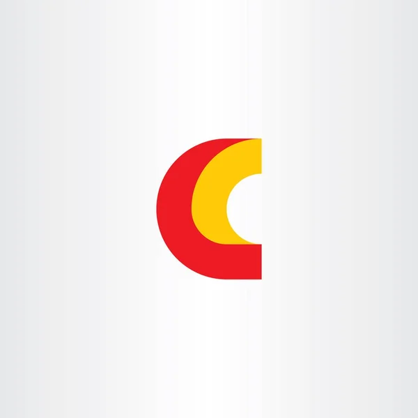 C logotipo letra vermelho vetor amarelo ícone sinal — Vetor de Stock