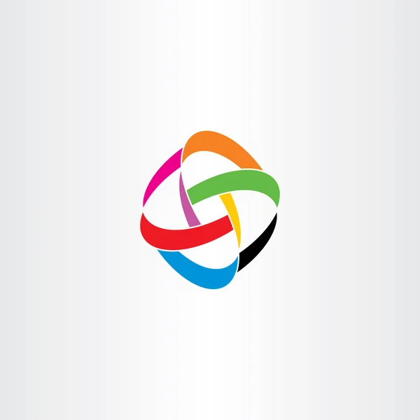 Ένα εικονίδιο με το σήμα πολύχρωμο κόμπο αφηρημένη λογότυπο επιχείρησης — Διανυσματικό Αρχείο
