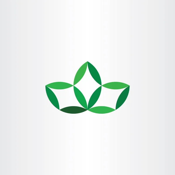 エコ葉シンボル ロゴ緑色の記号要素 — ストックベクタ