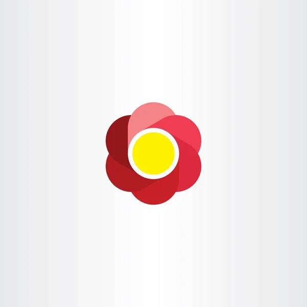 花ロゴ赤丸抽象的なビジネスのアイコン ベクトル — ストックベクタ