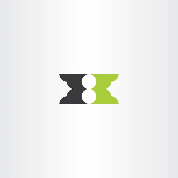H logotipo verde letra preta símbolo vetor sinal — Vetor de Stock