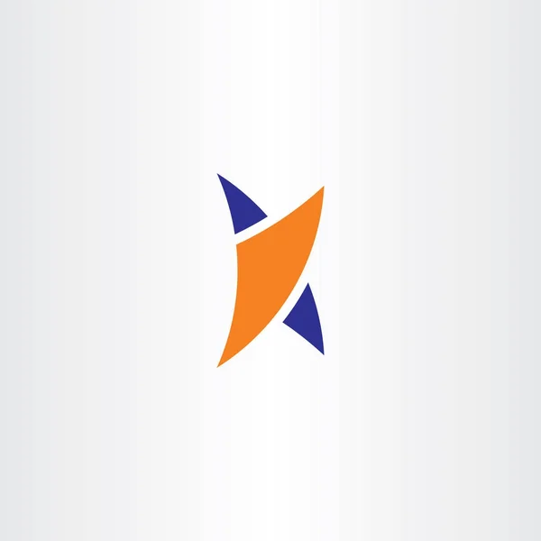 K logosu mavi turuncu simge işareti sembol mektup — Stok Vektör