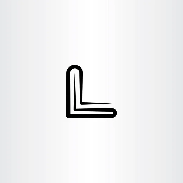 L logo icône noire signe vecteur élément symbole — Image vectorielle