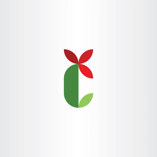 Litera c logo zielona ikona czerwony wektor symbol elementu — Wektor stockowy