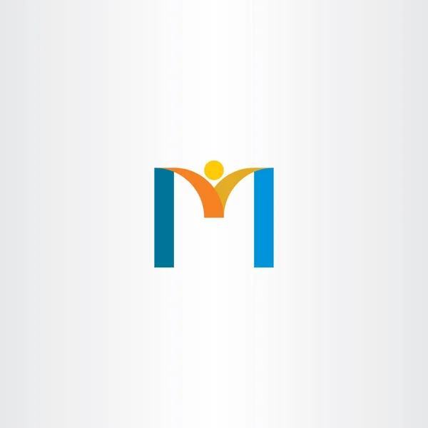 Letter m zakenman logo vectorelement — Stockvector
