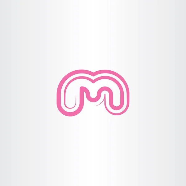 Letra m icono símbolo rosa elemento vector signo — Vector de stock