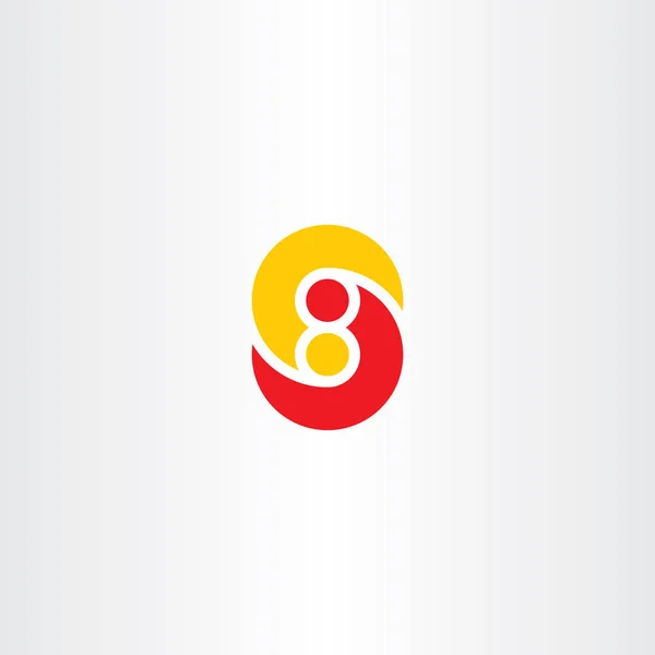 Lettera s e numero otto 8 icona logo s8 — Vettoriale Stock
